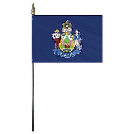 Maine Stick Flag 4x6 E Gloss